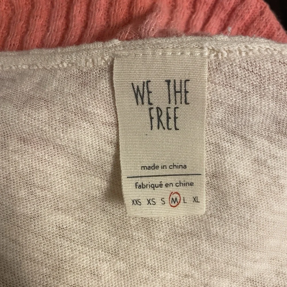 Free People We The Free Women Top Sz M Coral Ombre Sun Dial Oversized Scoop Neck